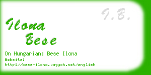 ilona bese business card